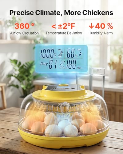 VEVOR Egg Incubator for 18 Chicken Eggs Automatic Poultry Eggs Turning - size: 18 Eggs
