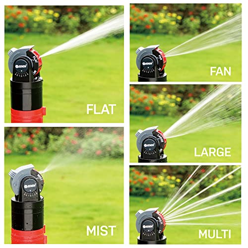 Eden 94150 Multi-Pattern Turbo Gear Drive Metal Tripod Sprinkler Plus One-Direction Misting System w/Quick Connect Starter Kit, 360 Degree Coverage - style: Upgraded Tripod