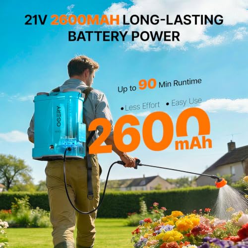 OGERY Battery Powered Backpack Sprayer 4 Gallon - color: Blue