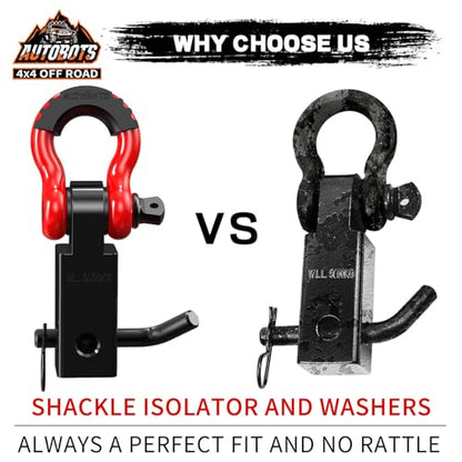 AUTOBOTS Tow Hitch Receiver 2" Shackle Hitch Receiver Red - color: RED-BLACK