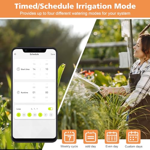 Smart WiFi Water Timer for Garden Hose, 2 Zone Sprinkler Timer - style: 2 Outlets