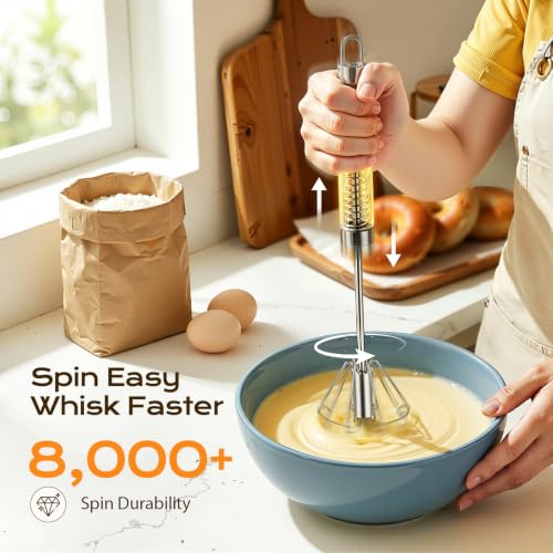 Upgraded Stainless Steel Semi-Automatic Whisk, 10 inch - size: 10 inch