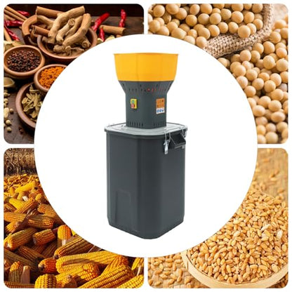Electric Corn Grinder Mill 110V 1300W 19000RPM Automatic Agricultural Feed Grain Mill, 881lbs/H Dust-free Dry Cereals Wheat Grinder Flour Mill with 5 Sieves, 14.53Gal Detachable Bucket - size: 1300W, 5 Sieves, w/ 55L(14.53Gal)Bucket