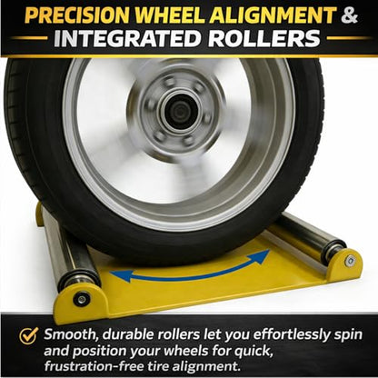 Tire Lifting Tool, Portable Wheel Mounting Aid with Rollers