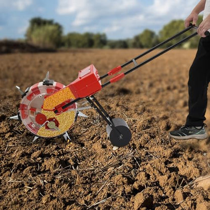7-Row Manual Garden Seeder, Corn Planter, Hand Push Precision Seeder Planter for Corn Soybean Peanut Seeds, Adjustable Depth & Spacing (9.06") - size: 7-Row