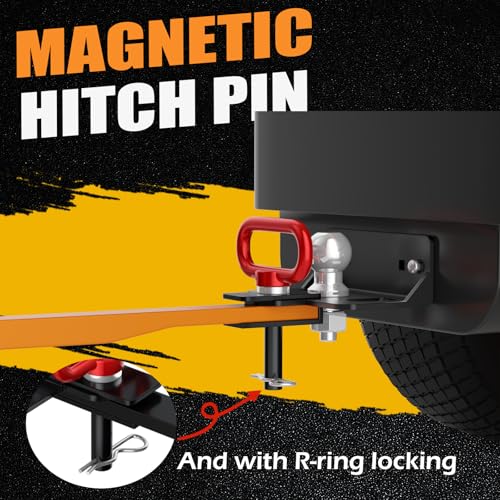 Upgraded Zero Turn Lawn Mower Hitch with 2" Hitch Ball & Hitch Pin, 6mm Thicker Heavy Duty Steel Bolt On Trailer Hitch, Compatible with Many Models Lawn Mower, Tractor, Trailer, Golf Cart, ATV Etc. - size: 2" Hitch Ball