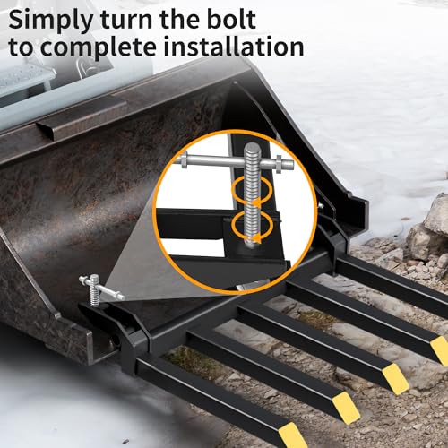 YINTATECH 48" Clamp on Debris Forks 2500 lbs Loader Bucket Fork - size: 48 IN
