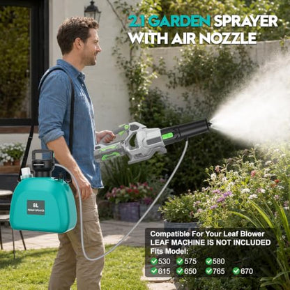 2-in-1 Mist Sprayer Compatible with EGO Leaf Blower, 2.1 Gal, No Blower - color: Green