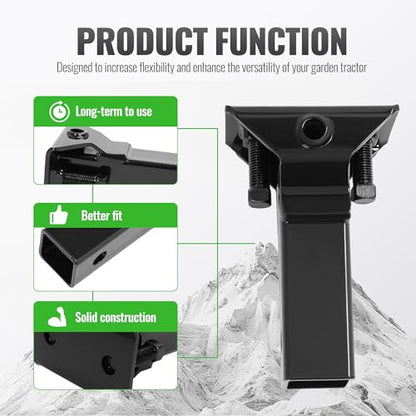 Wutist Sleeve Hitch Adapter Receiver Compatible with 3-Point Hitch - color: Black