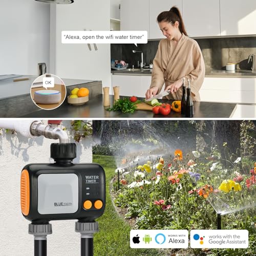 Smart WiFi Water Timer for Garden Hose, 2 Zone Sprinkler Timer - style: 2 Outlets