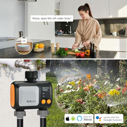 Smart WiFi Water Timer for Garden Hose, 2 Zone Sprinkler Timer - style: 2 Outlets