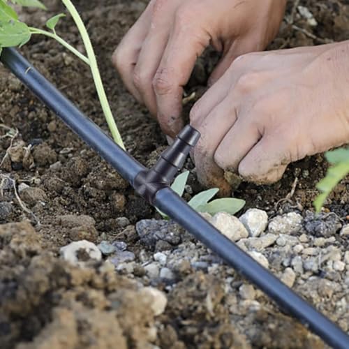 Unoutur 600 Pcs Barbed Connectors Drip Irrigation Fittings Kit, 1/4" Drip Irrigation Kit for Garden Flower Pot Greenhouse Lawn (Straight Barbs,Single Barbs,Tees,Elbows,End Plug,4-Way Coupling) - size: 600 Pcs (1/4" Barbed Connectors)
