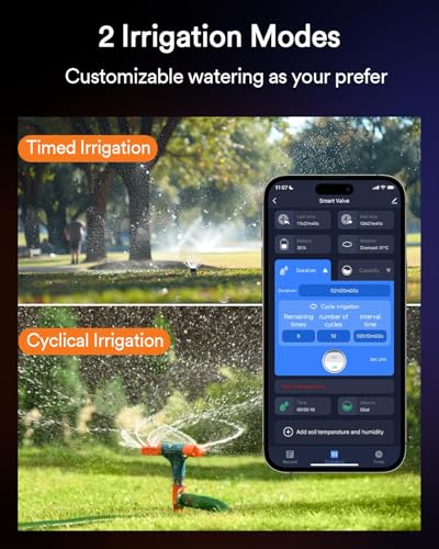 Lumary Smart Solar WiFi Sprinkler Timer with Flow Monitor, No Need Hub