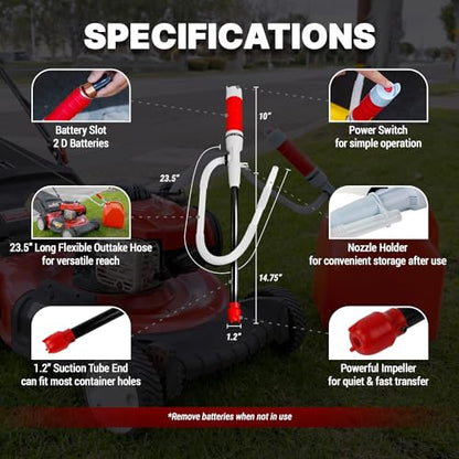 TERA PUMP Automatic Battery Powered Liquid Transfer Pump - style: Basic Stick Pump (D)