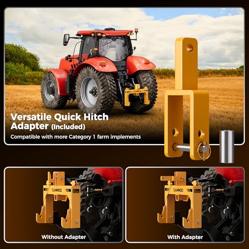 CAMMOO 3-Point Quick Hitch with 2" Receiver, Yellow - color: Yellow