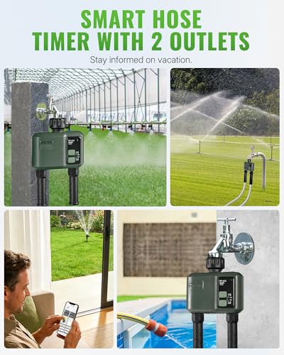 WiFi Water Timer for Garden Hose, Sprinkler Timer 2 Zone, Smart Lawn Watering System with WiFi Irrigation Controller, Voice Control, Automatic Irrigation/Rain Delay/Manual Watering D32WT06 - style: 2 ZONE