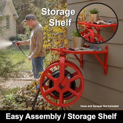 Liberty Garden Revolution Hose Reel with Pull Up Latch, Red - style: Revolution, Pull Up Latch