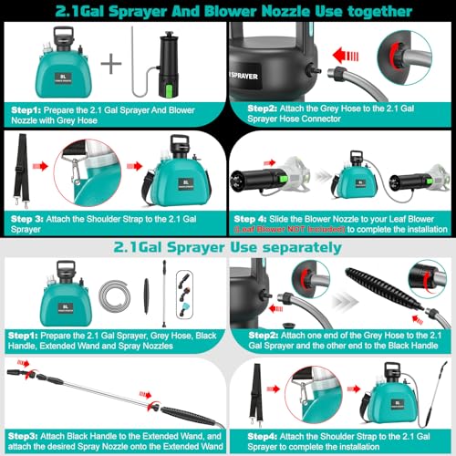 2-in-1 Mist Sprayer Compatible for EGO Leaf Blower (NO Blower) - color: Green