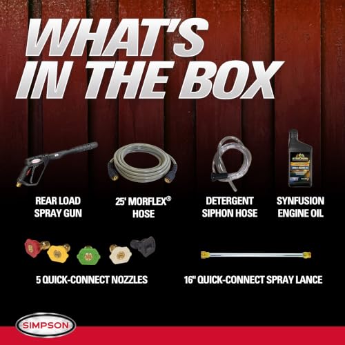 Simpson PowerShot 3500 PSI Gas Pressure Washer, 2.5 GPM, Honda GX200 Engine - style: 3500 PSI