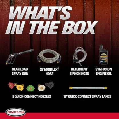 Simpson PowerShot 3500 PSI Gas Pressure Washer, 2.5 GPM, Honda GX200 Engine - style: 3500 PSI