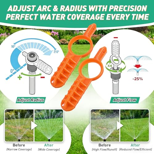 Sprinkler Adjustment Tool Compatible with Hunter/Rain Bird, Green & Orange - color: Green & Orange