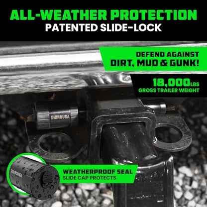 Rhino USA 2.5” Trailer Hitch Pin – Patented 5/8" Locking Receiver Pin for Class V Hitches – Weatherproof, Anti-Theft, Debris-Protected – Tow Truck Ready – Black 1PK - color: Black, size: 2.5 in - 1 Pack