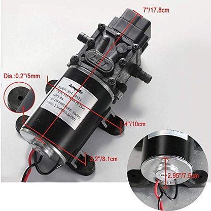12V Diaphragm Water Pump, 1.5 GPM (5.6 L/Min) 100 PSI