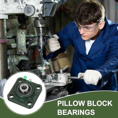 uxcell UCF201 Pillow Block Bearings, 12mm Bore Self Alignment, Solid Cast Iron Base, Chrome Steel Square Flange Mounted Pillow Block Ball Bearing, (ABEC3) - size: UCF201 (12mm)