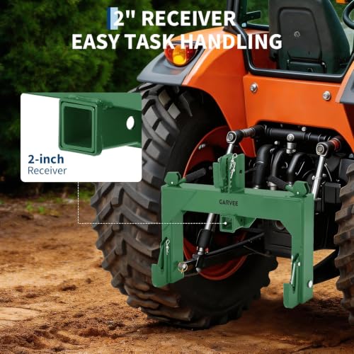 IDEALHOUSE 3-Point Quick Hitch with 2" Receiver & Versatile Top Adapter - color: Green
