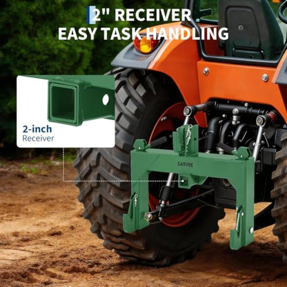 IDEALHOUSE 3-Point Quick Hitch with 2" Receiver & Versatile Top Adapter - color: Green