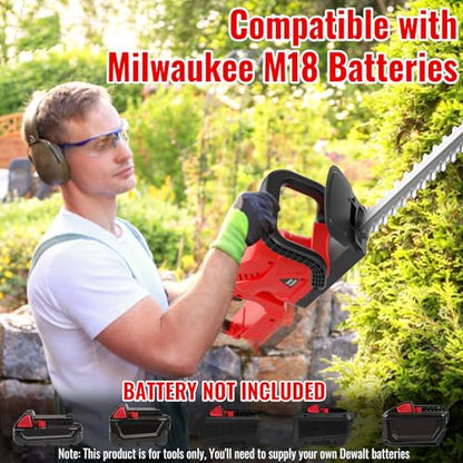 22" Cordless Hedge Trimmer Compatible with Milwaukee M18 Battery-Tool Only - color: Red