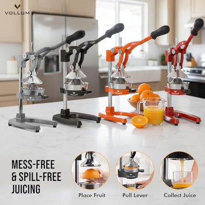 Vollum Manual Citrus Juicer Squeezer – Stainless Steel, Cast Iron - color: Gray