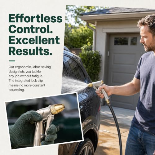 Metal Garden Hose Nozzle 4 Modes Leak Proof High Pressure Lawn Car