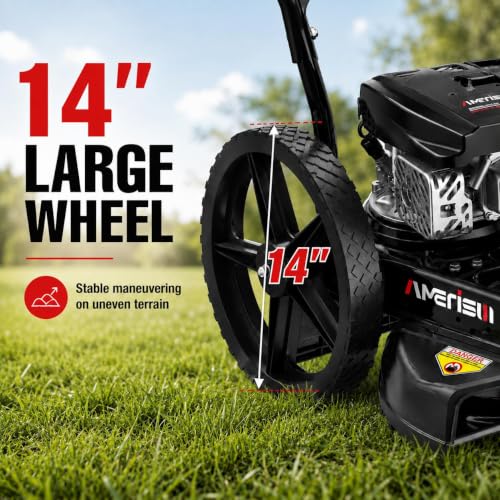AMERISUN 22" Gas Walk Behind String Trimmer with 1.9"-4.0" Cutting Height