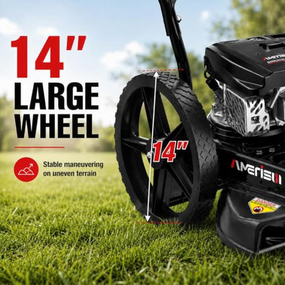 AMERISUN 22" Gas Walk Behind String Trimmer with 1.9"-4.0" Cutting Height