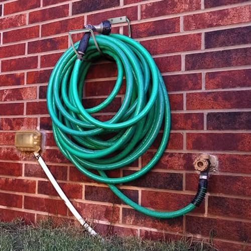 Garden Hose Holder Wall Mounted,304Stainless Steel Solid Hook Holds Up to 150Ft - Chrome - color: Silver-2