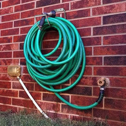 Garden Hose Holder Wall Mounted,304Stainless Steel Solid Hook Holds Up to 150Ft - Chrome - color: Silver-2