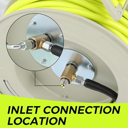 MINGLE Retractable Pressure Washer Hose Reel, 1/4" × 100ft - size: 100 FT