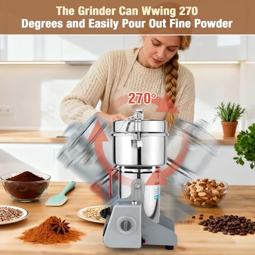 Electric Grain Mill Grinder-Swing Type 3500W 110V 2500g Commercial Grinder - size: 2500g