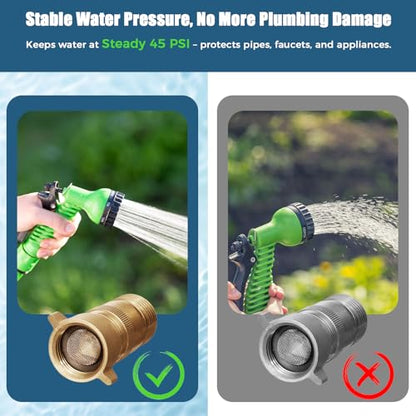 SheeChung RV High Flow Water Pressure Regulator, 40-50 PSI Pre-Set