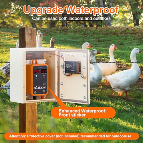 FarmNix 10KV Electric Fence Charger with LED Indicator, 5 Miles Electric Fence 1 Joules Pulse Energy,Waterproof Electric Fence Kit Suitable for Farm Animals,Pets,Poultry,Ranches and Gardens