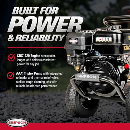 Simpson PowerShot 4400 PSI Gas Pressure Washer, 4.0 GPM, CRX 420cc Engine - style: 4400 PSI
