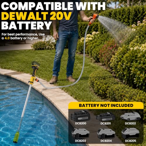 Cordless Stick Water Transfer Pump for Dewalt 20V Batteries (Tool Only)