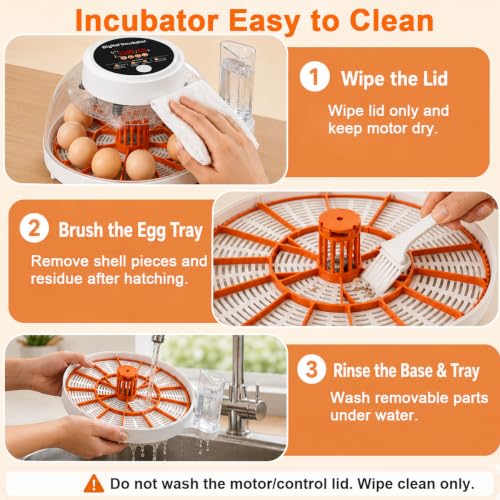 Upgraded Egg Incubator for Hatching Eggs, 12 Egg Capacity with Automatic Egg Turner, Temperature & Humidity Control, LED Egg Candler, Chick Incubator for Chicken, Duck & Quail Eggs