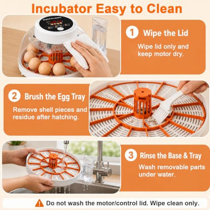 Upgraded Egg Incubator for Hatching Eggs, 12 Egg Capacity with Automatic Egg Turner, Temperature & Humidity Control, LED Egg Candler, Chick Incubator for Chicken, Duck & Quail Eggs