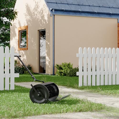24-Inch Smart-Control Lawn Spreader – Multi-Surface Compost & Soil Applicator for Effortless Lawn Care and Precision Gardening