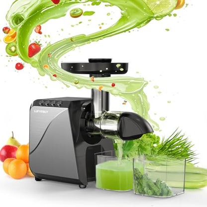 Cold Press Juicer for Celery Carrot Orange- Soft/Hard Fruits Vegetables - color: Black