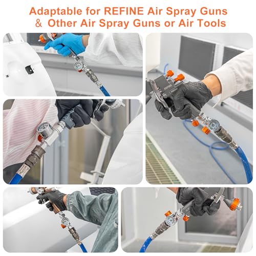 REFINE Air Pressure Regulator with Gauge 1/4" NPS for Paint Spray Guns
