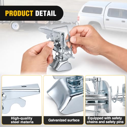 Nilight 1-7/8" Trailer Coupler Repair Kit with Chain 2000 lb Capacity - color: 1-7/8" /2000LBS