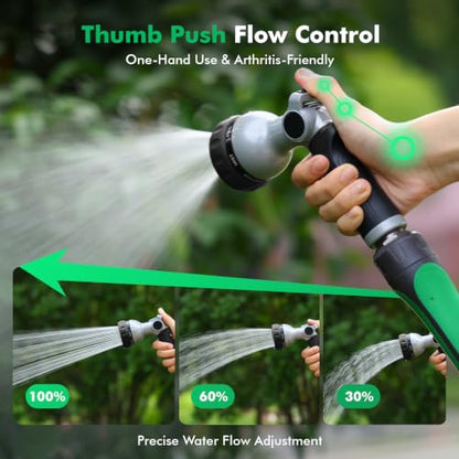 RESTMO Water Hose Nozzle, Metal Garden Sprayer, Medium Duty, Leak-proof - color: Black